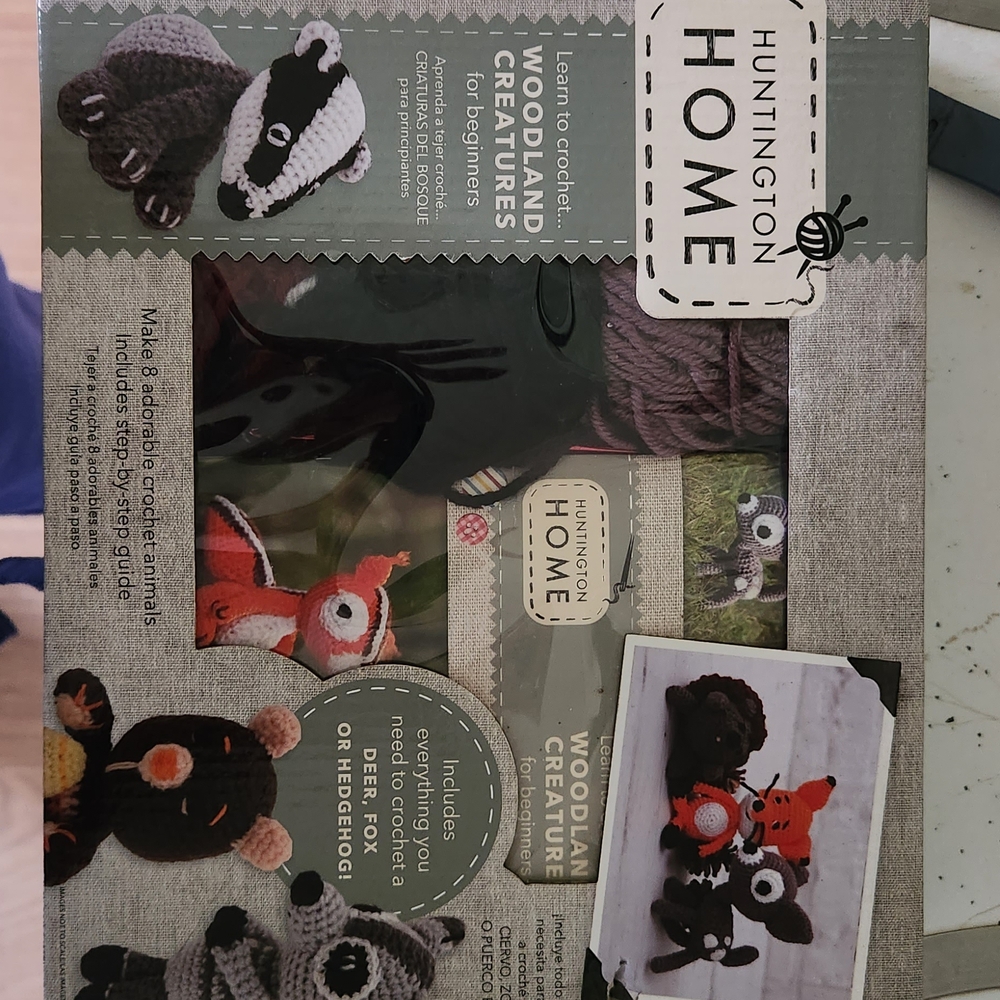 Huntington Home Woodland Creature Crochet Kit - Black, Gray, Red